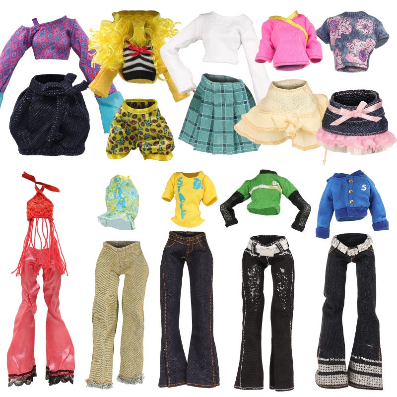 BARWA 10 Sets Doll Clothes for 11 inch Monster Girl Doll Fashion Outfits Casual Tops Pants - Image 1